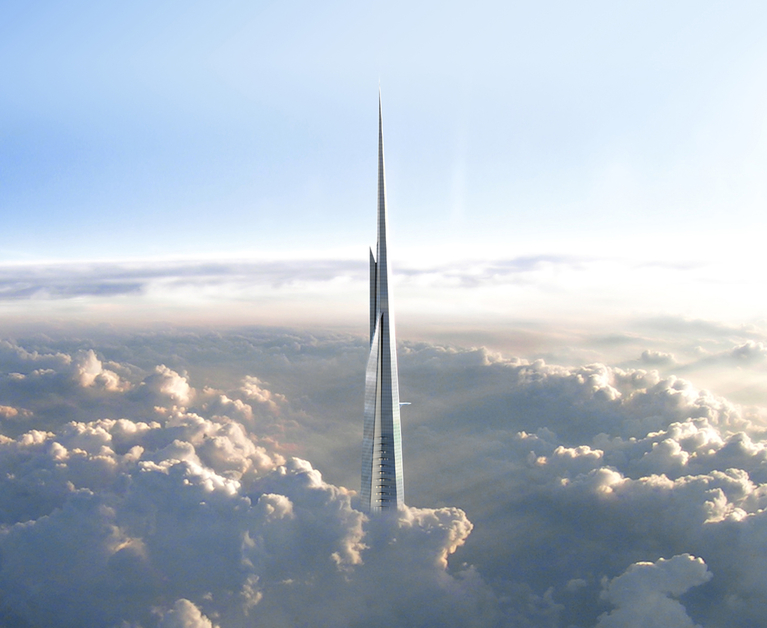 Skyscrapers over the clouds