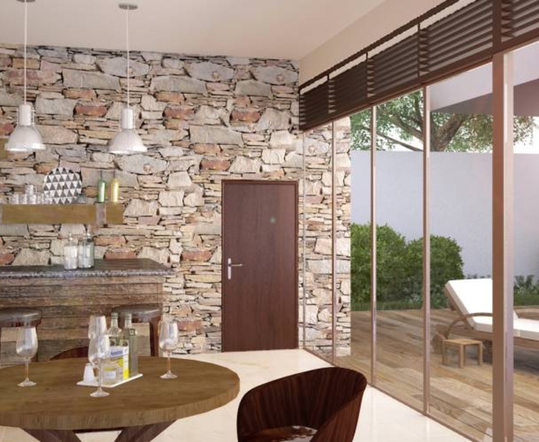 Decorate your home using a stone-wall effect