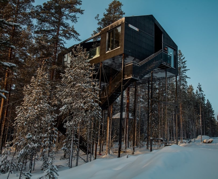 On a treehouse under the stars