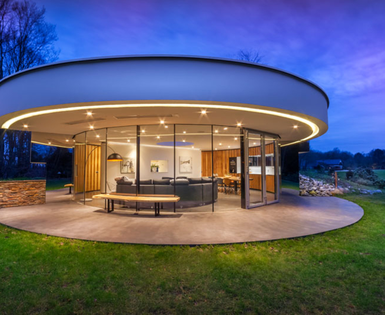 Circular house in the forest