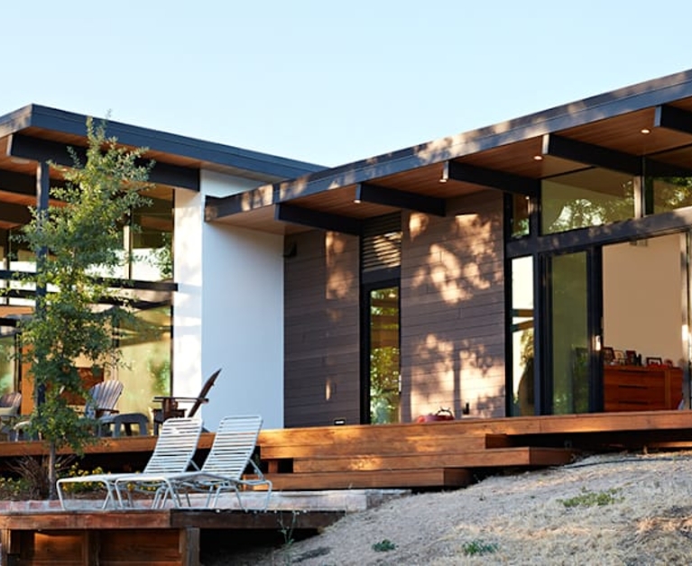 A modern home with stunning exteriors