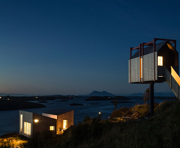 Cabins in the Arctic archipelago