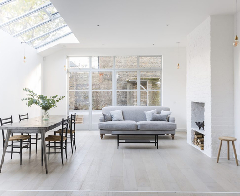 Minimalist in white and pale grey