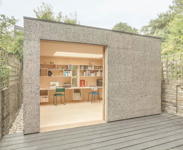 Tiny cork-covered studio