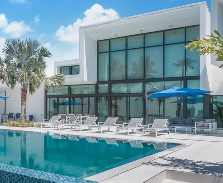 Miami Beach home with bayfront view