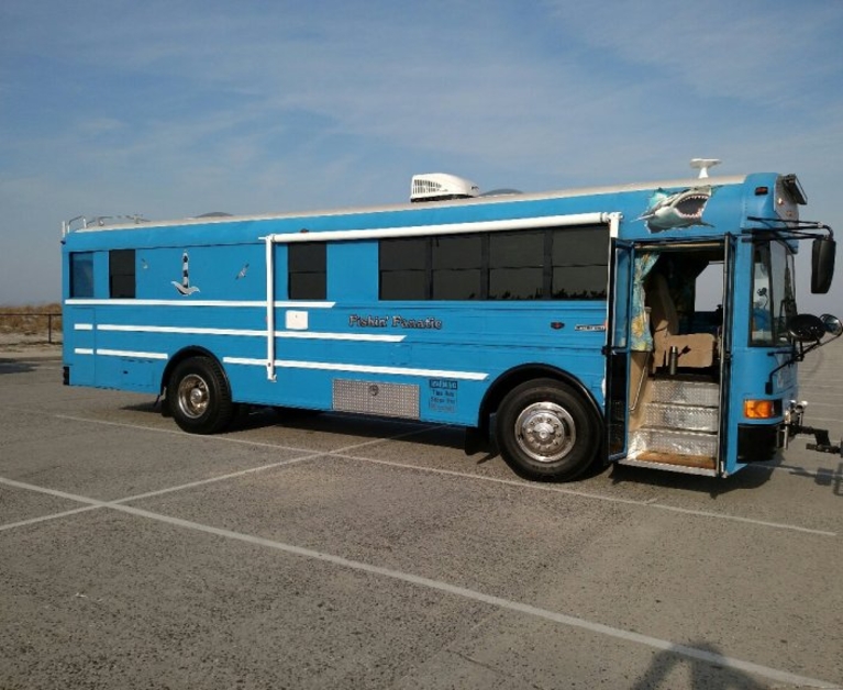 A School Bus to travel and go fishing!
