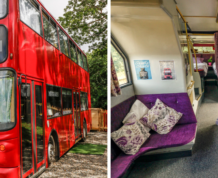 Vintage red double decker bus
