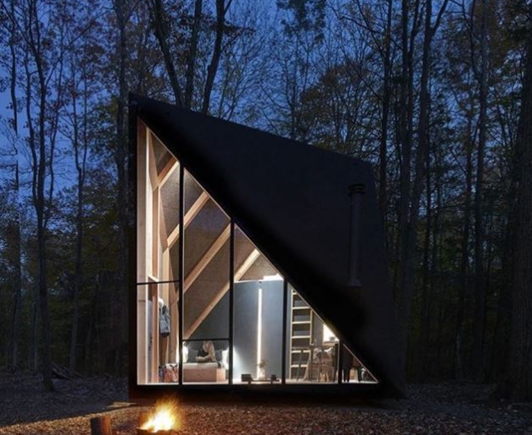 A triangular tiny house