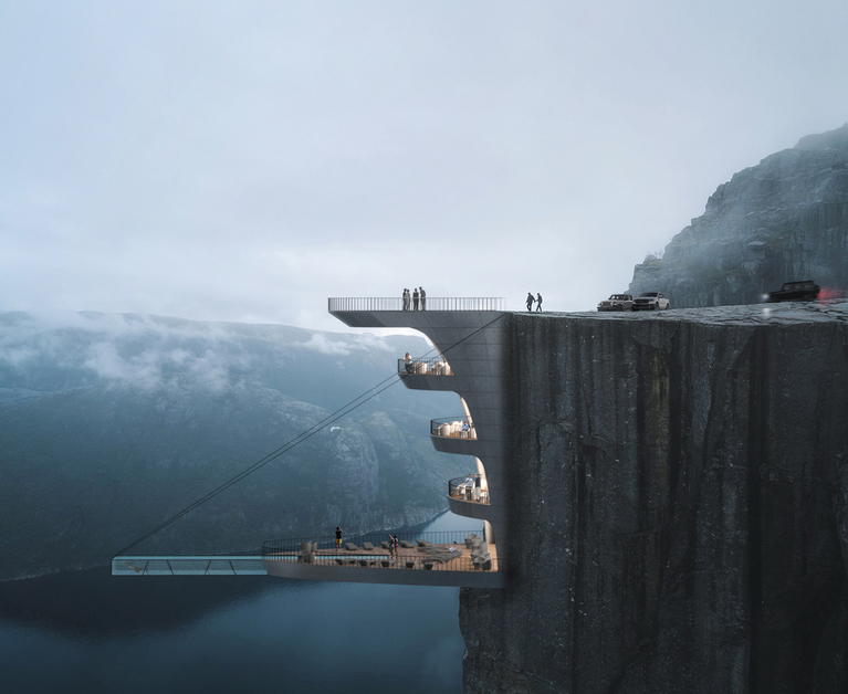 Hotel Hangs Precariously from a Cliff!